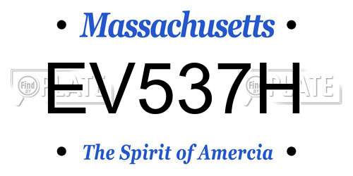 EV537H Massachusetts License Plate