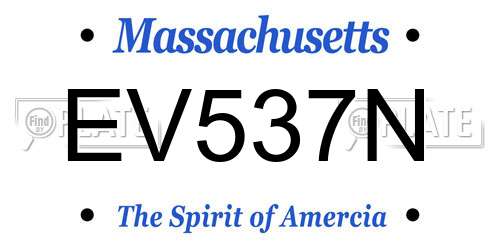 EV537N Massachusetts License Plate