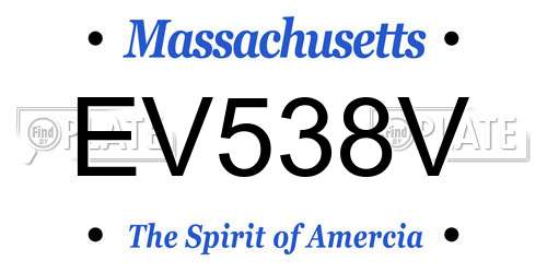 EV538V Massachusetts License Plate