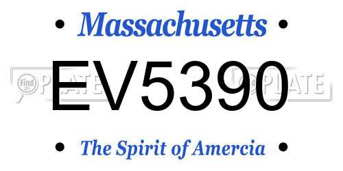 EV5390 Massachusetts License Plate