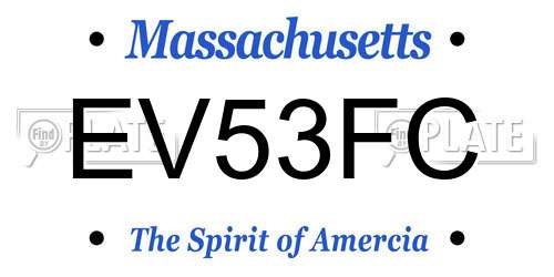EV53FC Massachusetts License Plate