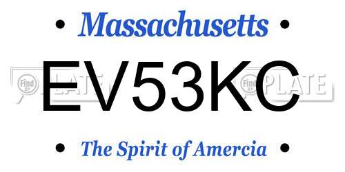 EV53KC Massachusetts License Plate