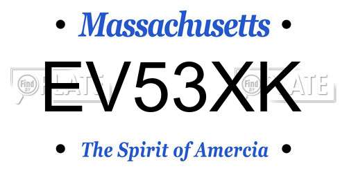 EV53XK Massachusetts License Plate