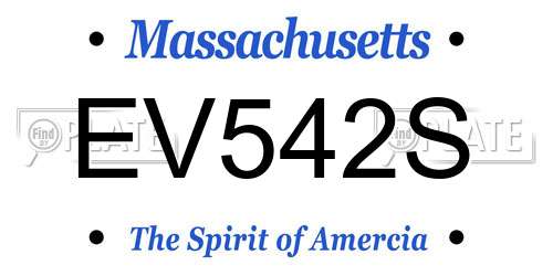 EV542S Massachusetts License Plate