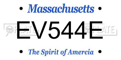 EV544E Massachusetts License Plate