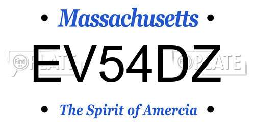EV54DZ Massachusetts License Plate