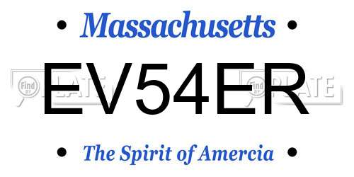 EV54ER Massachusetts License Plate