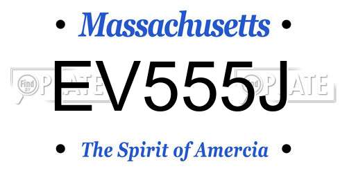 EV555J Massachusetts License Plate