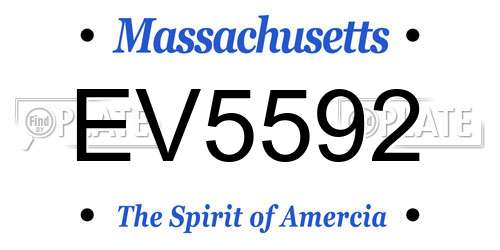 EV5592 Massachusetts License Plate