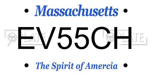 EV55CH Massachusetts License Plate