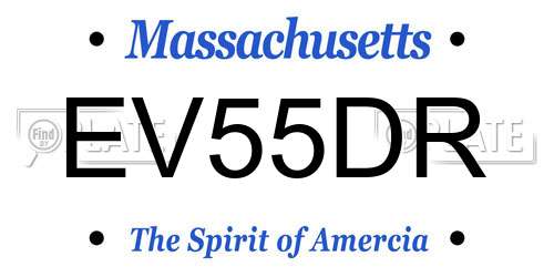 EV55DR Massachusetts License Plate