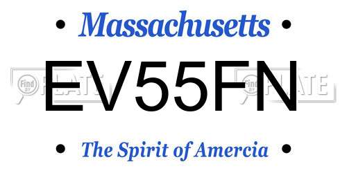 EV55FN Massachusetts License Plate