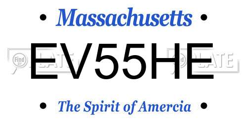 EV55HE Massachusetts License Plate