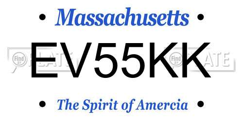 EV55KK Massachusetts License Plate