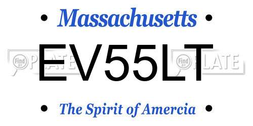 EV55LT Massachusetts License Plate