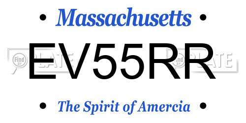 EV55RR Massachusetts License Plate