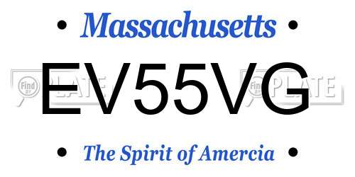 EV55VG Massachusetts License Plate