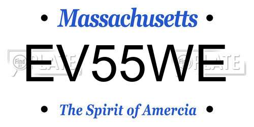 EV55WE Massachusetts License Plate