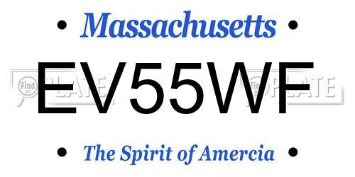 EV55WF Massachusetts License Plate