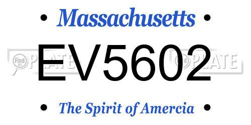 EV5602 Massachusetts License Plate