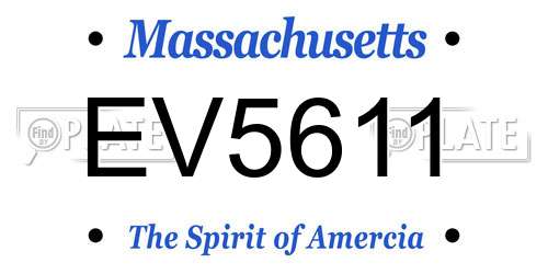 EV5611 Massachusetts License Plate
