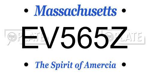 EV565Z Massachusetts License Plate