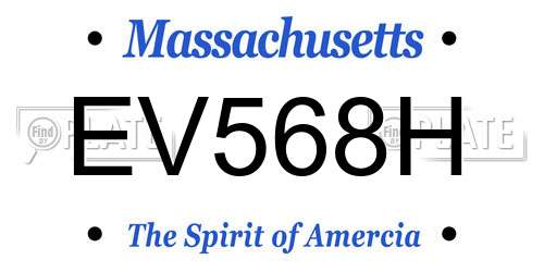 EV568H Massachusetts License Plate