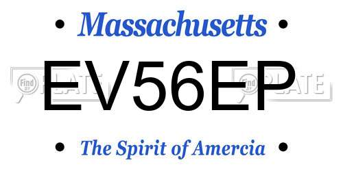 EV56EP Massachusetts License Plate