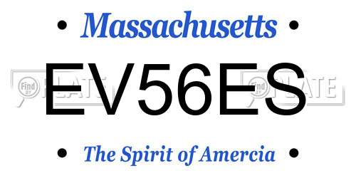 EV56ES Massachusetts License Plate