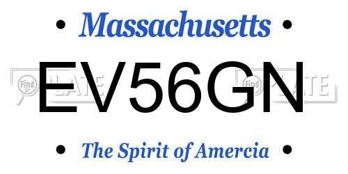 EV56GN Massachusetts License Plate