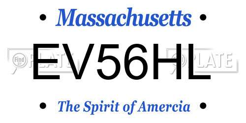 EV56HL Massachusetts License Plate