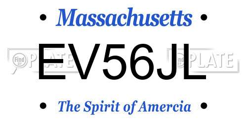 EV56JL Massachusetts License Plate