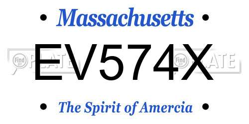 EV574X Massachusetts License Plate