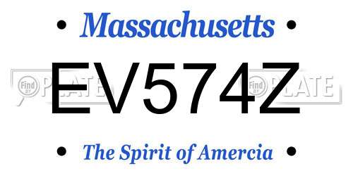 EV574Z Massachusetts License Plate