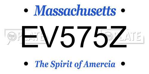 EV575Z Massachusetts License Plate