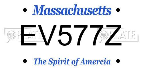 EV577Z Massachusetts License Plate