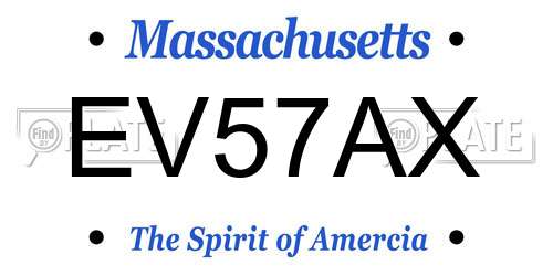 EV57AX Massachusetts License Plate