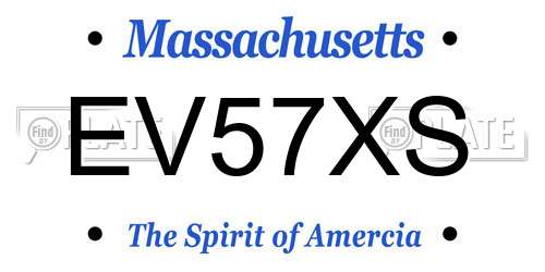 EV57XS Massachusetts License Plate