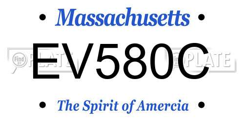 EV580C Massachusetts License Plate