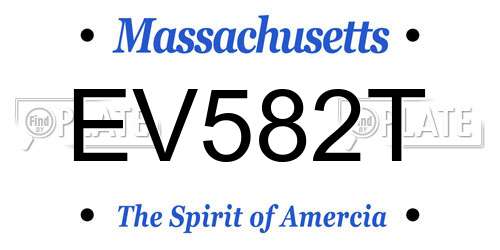 EV582T Massachusetts License Plate