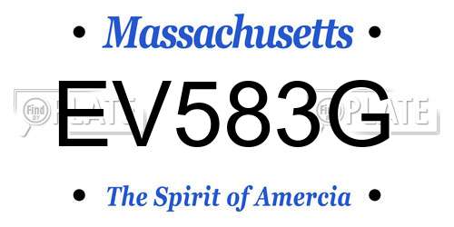 EV583G Massachusetts License Plate