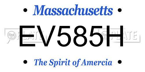 EV585H Massachusetts License Plate