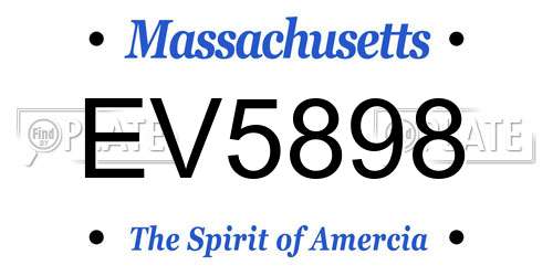 EV5898 Massachusetts License Plate
