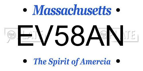 EV58AN Massachusetts License Plate
