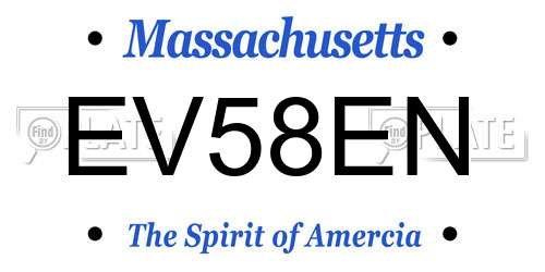EV58EN Massachusetts License Plate