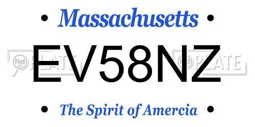 EV58NZ Massachusetts License Plate