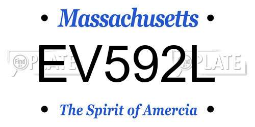 EV592L Massachusetts License Plate
