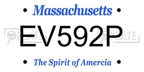 EV592P Massachusetts License Plate
