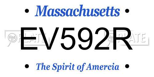 EV592R Massachusetts License Plate