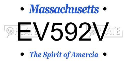EV592V Massachusetts License Plate